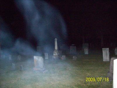 Ghost Mist at Dartford Cemetery, Green Lake, Wisconsin