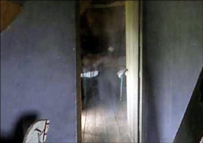 The ghostly image appeared in an attic doorway in the museum